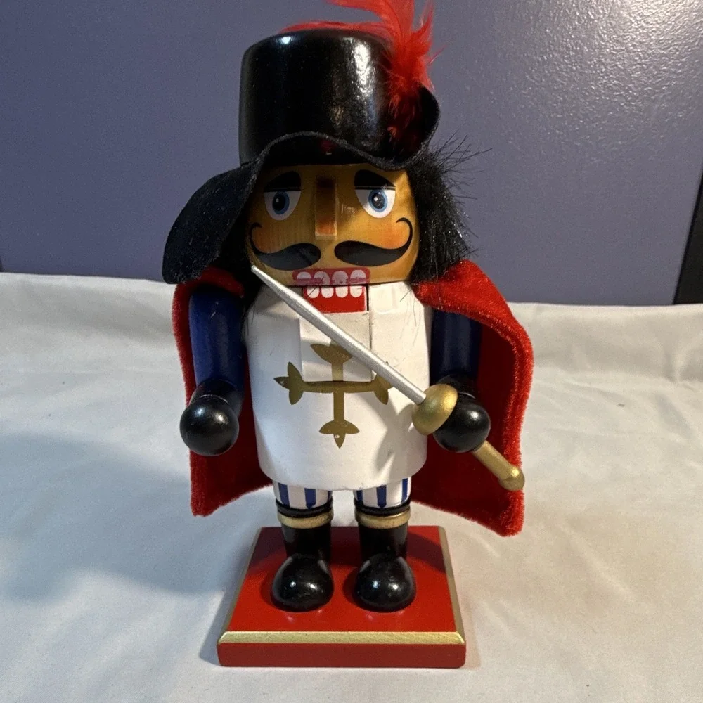 World Market 2013 Wooden Christmas Nutcracker Soldier Musketeer Sword Cape 7